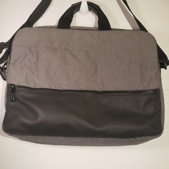 PX Los Angeles laptop bag grey black shoulder strap hand grips multiple pockets - Picture 3 of 13